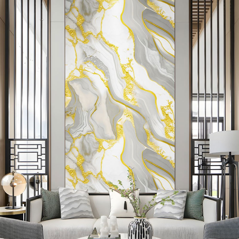 Vergulde marmeren muursticker